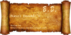 Bunzl Deodát névjegykártya